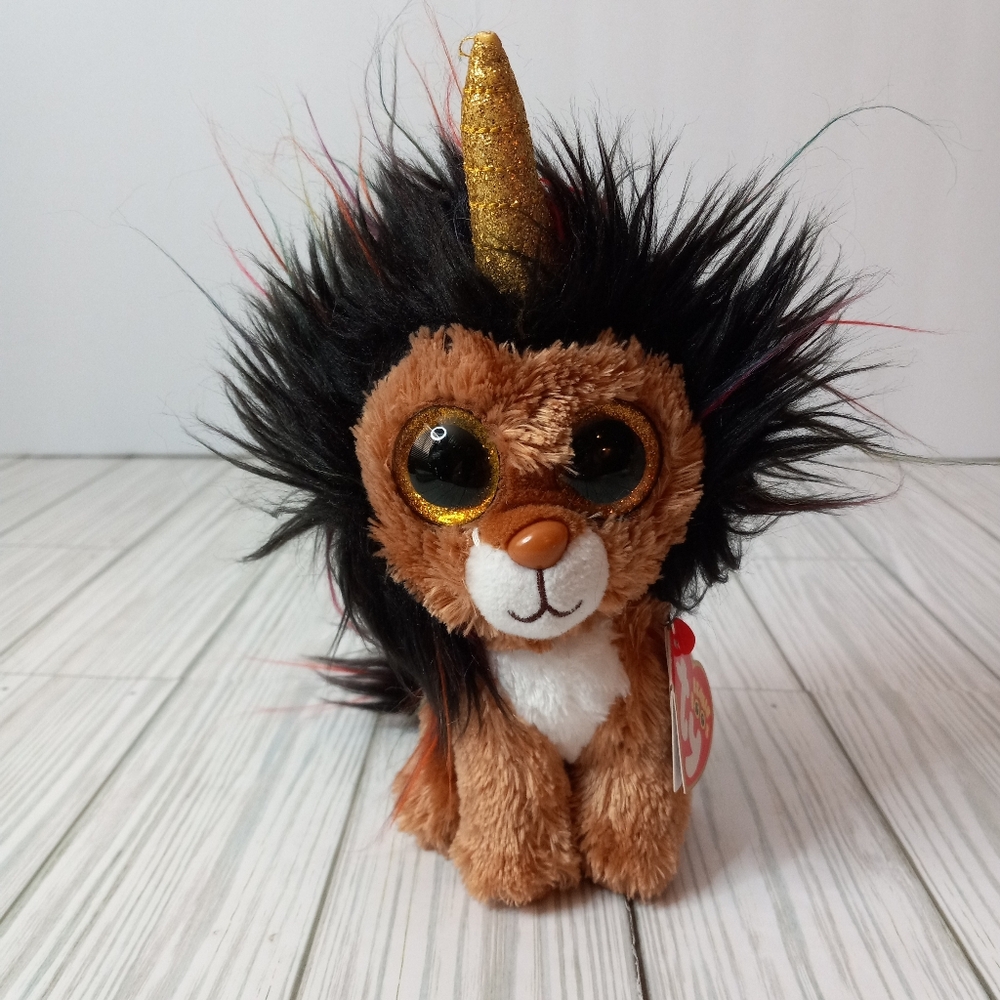 TY Beanie Boos Ramsey The Unicorn Lion with Horn